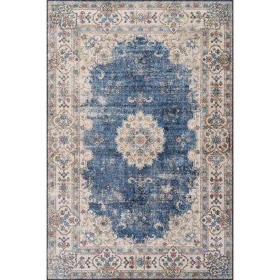 Nuloom Teja Spill Proof Treated Persian Medallion Pet Friendly Premium Machine Washable Area Rug