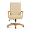 TiramisuBest Modern Farmhouse Beige Leather Executive Office Chair with High Back, Armrests & Tilt - 4 of 4