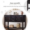 Sapphtopaz Retro Console Table with 2 Drawers & 2 Storage Cabinets Versatile Entryway Table with Bottom Open Shelf for Living Room, Kitchen - 3 of 4
