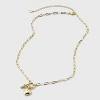 14K Gold Dipped Cubic Zirconia Puffy Heart Charm Initial Necklace - A New Day™ Gold - 2 of 4