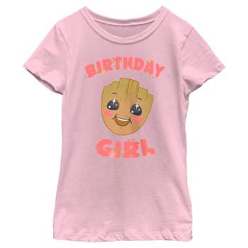 Girl's Marvel: Guardians of the Galaxy Baby Face Birthday Girl Groot T-Shirt