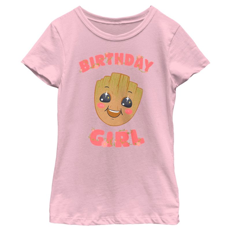 Girl's Marvel: Guardians of the Galaxy Baby Face Birthday Girl Groot T-Shirt, 1 of 5