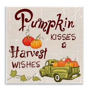 Stupell Industries Farmhouse Pumpkin Kisses Wall Plaque Art - 1 of 4