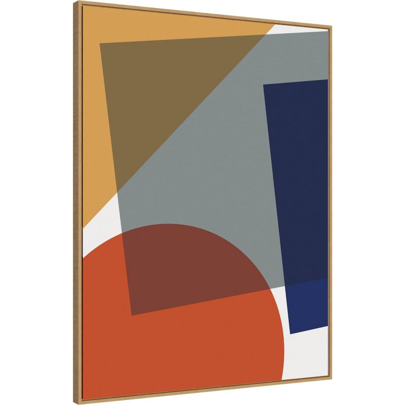 32&#34; x 42&#34; Layered Retro Modern Shapes in Bright Colors by The Creative Bunch Studio Framed Canvas Art - Amanti Art, 3 of 8