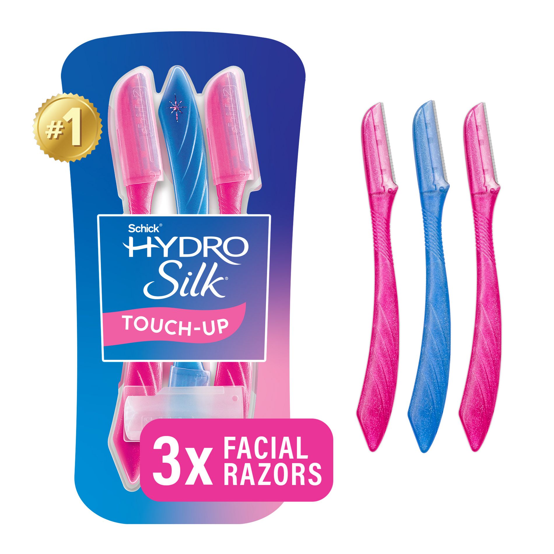 Schick Hydro Silk Touch-Up Dermaplaning Tool with Precision Cover - 3 ct