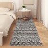 Acekool Modern Neutral Rug 2x6 , Washable Low Pile Carpet with Non-Slip TPR Backing, Thin Foldable Printed Mat for Living Room, Bedroom Black - 3 of 4