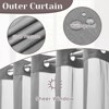 Aoibox No Hook Slub Textured Shower Curtain with Snap in Liner - Dark Gray Fabric Outer & Waterproof Inner, Hotel Style with See Through Top Window - 2 of 4