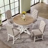 Whisen Retro Style Dining Table Set with Extendable Table and 4 Upholstered Chairs - 2 of 4