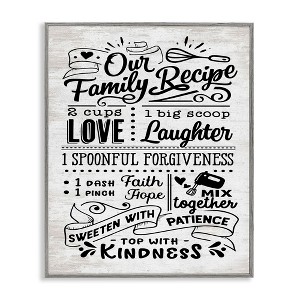 Stupell Industries Our Family Recipe Motivational Kitchen Phrases Life Ingredients, 20" x 16" - 1 of 4