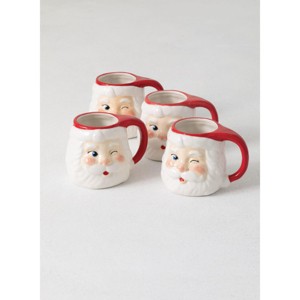 Sullivans Set of 4 Santa Christmas Mugs 4.5"H Red - 1 of 4