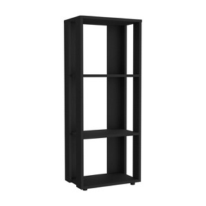 SEVOBAL Decorative Bookshelf Four Tier Bookcase with Spacious Shelves for Stylish Storage in Living Room or Office, Black, 9.9"*15.7"*39.4" - 1 of 4