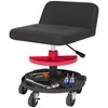 HOMCOM Rolling Mechanic Stool, 300 LBS. Capacity Pneumatic Creeper Garage Stool with 360° Wheels, Tool Tray, Black - 4 of 4