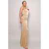 Slickblue Strapless Sweetheart Maxi Dress – Gold Velvet – Women's S/M/L – Elegant Evening & Formal Party Wear - 2 of 4