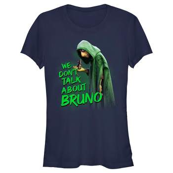 Juniors Womens Encanto We Don't Talk About Bruno Green Text T-Shirt