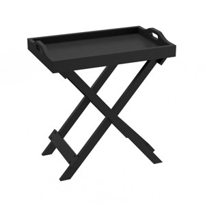 End Table with Removable Tray Top Black - Yorkshire Home: Folding, Portable, 22lb Capacity, Modern Style - 1 of 4