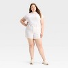Women's Mid-Rise 90's Baggy Studded Jean Shorts - Universal Thread™ White - 3 of 4