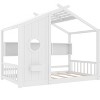 Polibi Floor House Bed with Built-In Storage Shelves & Slatted Roof - 3 of 4