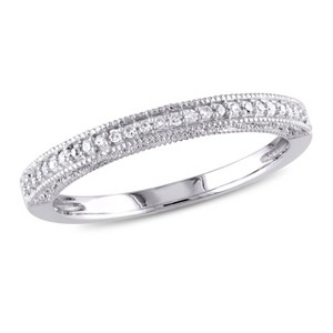 EVERLY JEWELRY | 10K White Gold 1/10 CT TW Diamond Anniversary Band - 1 of 4