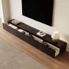 POVISON Modern Black TV Stand, Minimalist Long Media Console for up to 100 Inch TV with 4 Drawers, Sub-package, 118" - 3 of 4