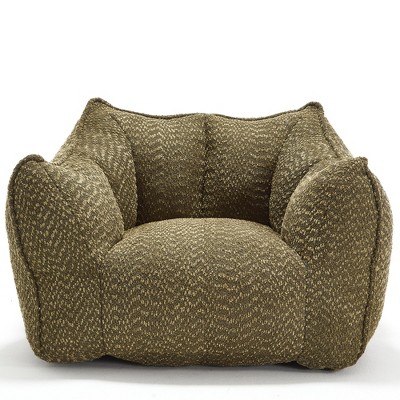 Vynxaria Bean Bag Seats - Olive Green Square Armchair with Carry Handle, Premium Lounge Seat for Gaming & Relaxation