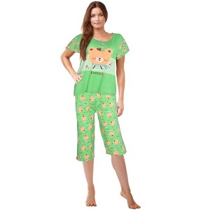 JEFFRICO Womens Pajamas For Women Capri Set Sleepwear Soft Pajamas - 1 of 4