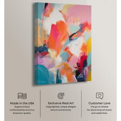 Sorbet Abstract II Retro Modern Multicolor Canvas Wall Art, 10" x 15"