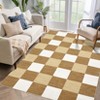 Checkered Plaid Area Rug, Machine Washable & Non-Slip Runner - Soft Low Pile Geometric Carpet for Hallway, Dorm, Apartment - Foldable Modern Rug - 4 of 4