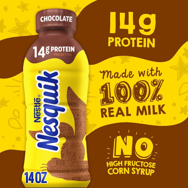 Nesquik Low Fat Chocolate Milk - 14 fl oz: Gluten-Free, No High Fructose Corn Syrup, 3 of 7