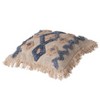 DEERLUX 16" Handwoven Cotton & Silk Throw Pillow Cover with Embossed Zig Zag, Blue & Beige - 4 of 4
