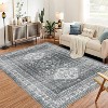 Acekool 5x7 Washable Vintage Rug – Non-Slip Low Pile Medallion Carpet for Living Room, Bedroom & Kitchen - 2 of 4