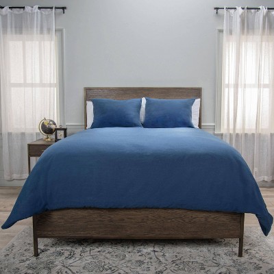 Rizzy Home 3pc King Blackberry Grove Solid Comforter Set Blue