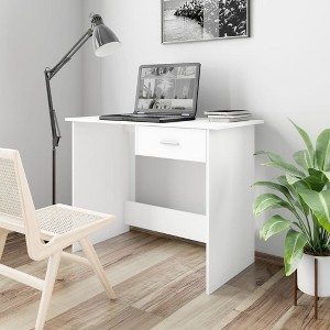 vidaXL Desk White 39.4 in.x19.7 in.x29.9 in. Engineered Wood - 1 of 4