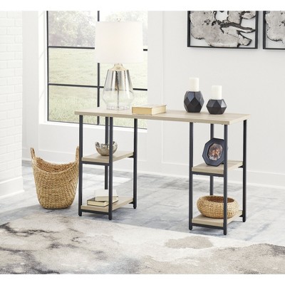 Contemporary Waylowe 48" Black and Beige Executive Home Office Desk