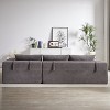 Mocamel Modern Chenille Upholstered Sectional Sofa, Modular 108 L Shaped, 6 Pillows, Free Combination for Living Room Bedroom - 2 of 4