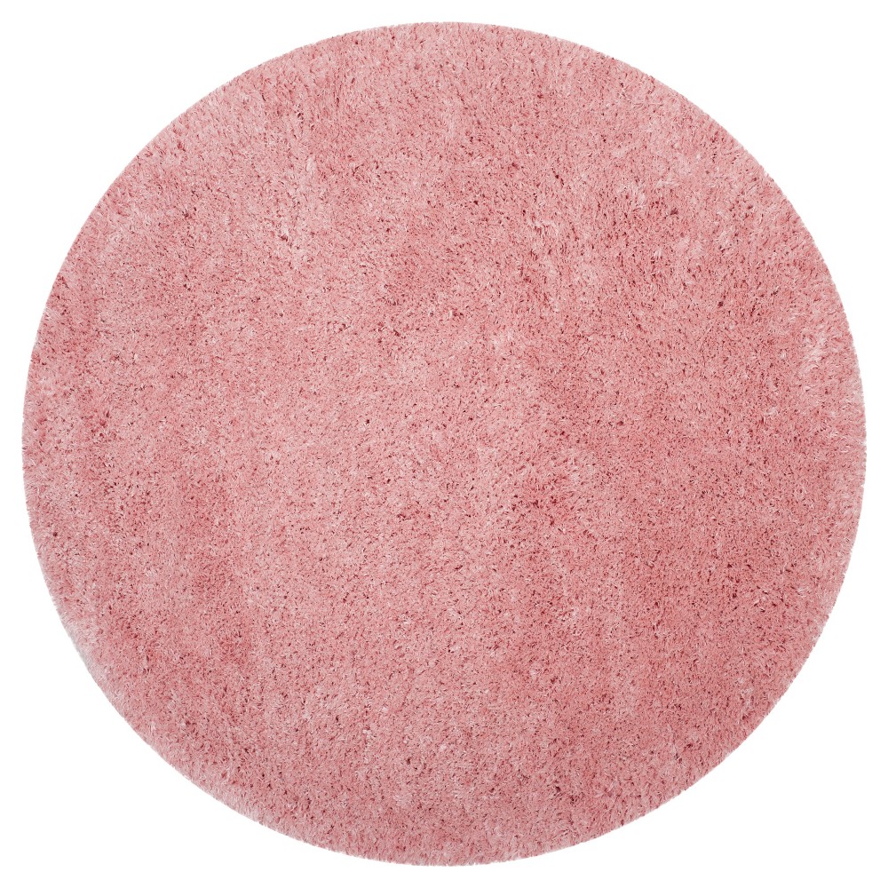 6'7in Round Solid Loomed Area Rug Light Pink - Safavieh