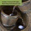 Nature Spring Old-Fashioned Hand Pump and Barrel 4-Tier Fountain With Cascading Waterfall and LED Lights - Brown - 4 of 4