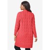 Jessica London Women's Plus Size Cable Duster Sweater - 3 of 4