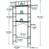3 - Tier Over Toilet Storage Rack Freestanding Bathroom Shelves Organizer with Hooks and Toilet Paper Holder Space Saver Metal - 2 of 4