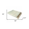 50" X 60"  Woven Cotton Striped Throw Blanket with Fringe - 3 of 4