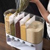 Dry Food Dispenser,Wall mounted 5 Grid Cereal Dispenser,Rice dispenser 25 pounds Kitchen Storage with Measuring Cup - 4 of 4