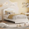 Upholstered Bed Frame with Storage Drawer and Smart LED Headboard, Twin Size Platform Bed Frame for Kids, Wooden Slats Support, No Box Spring Needed - 3 of 4