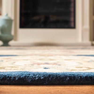 Empire Navy and Beige Hand-Tufted Wool Area Rug 3' x 5'