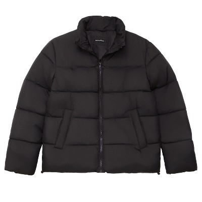 Мужские куртки Rokka&Rolla Men's Solid Puffer Coat Stand Up Collar Jacket-Black, size Large — фото 8