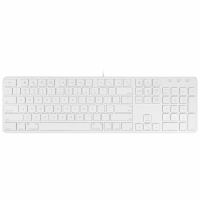 Macally Ultra Slim Metal Usb-a Wired Full Keyboard - White : Target