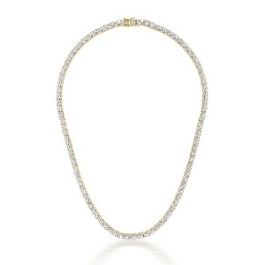 Guili Sterling Silver 18-Inch Tennis Necklace with 3mm CZ in White, Gold, Rose Gold, or Purple—Vibrant, Chic, and Perfect for Any Look. - 1 of 2