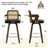 Bekrvio 26" Swivel Counter Height Bar Stools Set of 1/2/3/4,Faux Leather Upholstered Bar Chairs with Back & Arm for Kitchen Island,Black - 4 of 4