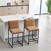 Modern Bar Stool with Upholstered Seat, Stainless Steel Base, High Resilience Cushion, Minimalist Design – Versatile for Home or Office-Cuddlewood - 3 of 4