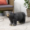 Vynxaria Matte Black Patio Benches - 31.75" Bear Design Outdoor Seating - 4 of 4