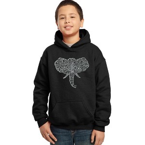 LA Pop Art Boy's Word Art Hooded Sweatshirt - Tusks - 1 of 4
