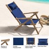 Outdoor Weather-Resistant Wood Folding Beach Chair with Backpack Straps - 4-Position Reclining Seat by Lavish Home - 4 of 4